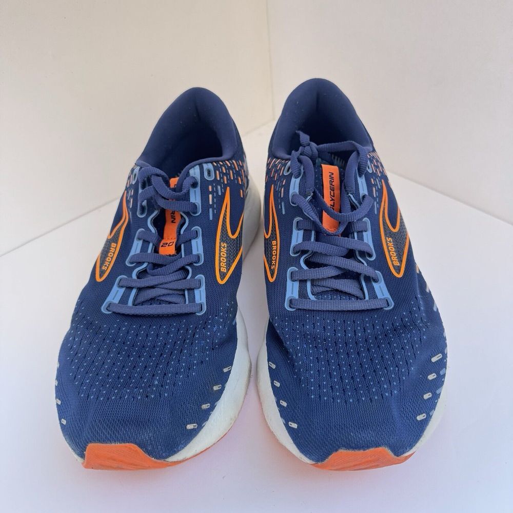 Brooks Glycerin GTS 20 Mens 11.5 Wide Shoes Road Running Trainer Blue Orange GUC